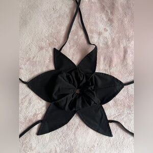 Floral Black Crop Top